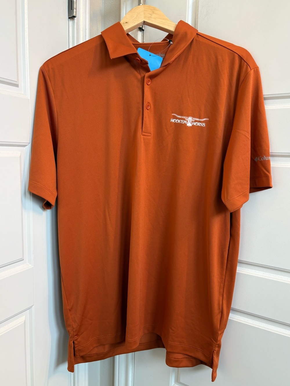 Columbia NEW Golf Hook’Em Texas Longhorns Vault Omni-Wick Drive Polo Size Large